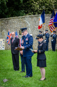 75e anniversaire du débarquement de Normandie - Cérémonie à Coigny en souvenir du 358th Fighter Group, le, 8 juin 2019.