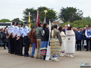 75e anniversaire du débarquement de Normandie - Cérémonie du 10 juin 2019 à Utah Beach en souvenir des soldats amérindiens.