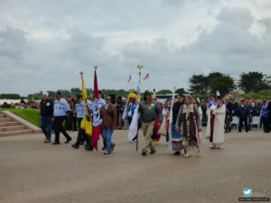 75e anniversaire du débarquement de Normandie - Cérémonie du 10 juin 2019 à Utah Beach en souvenir des soldats amérindiens.