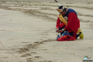 75e anniversaire du débarquement de Normandie - Cérémonie du 10 juin 2019 à Utah Beach en souvenir des soldats amérindiens.