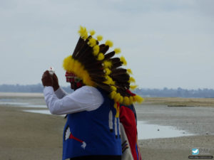 75e anniversaire du débarquement de Normandie - Cérémonie du 10 juin 2019 à Utah Beach en souvenir des soldats amérindiens.