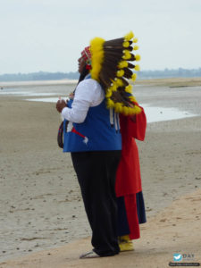 75e anniversaire du débarquement de Normandie - Cérémonie du 10 juin 2019 à Utah Beach en souvenir des soldats amérindiens.