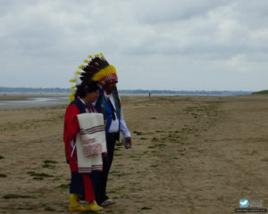 75e anniversaire du débarquement de Normandie - Cérémonie du 10 juin 2019 à Utah Beach en souvenir des soldats amérindiens.