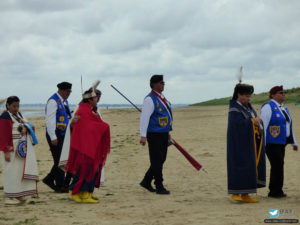 75e anniversaire du débarquement de Normandie - Cérémonie du 10 juin 2019 à Utah Beach en souvenir des soldats amérindiens.