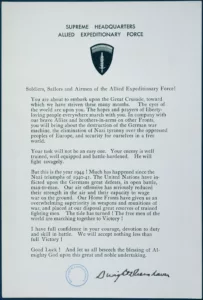 General Eisenhower D-Day message 'Great Crusade' for Operation Overlord - 6 june 1944
